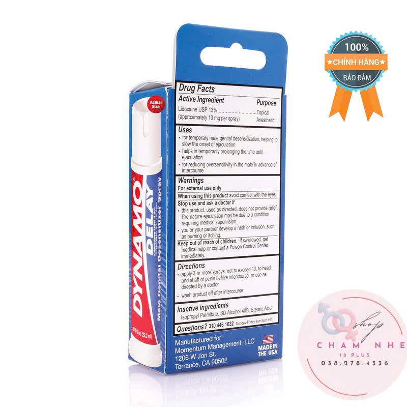 Dynamo Delay Chai xịt chống xuất tinh sớm hiệu quả  2