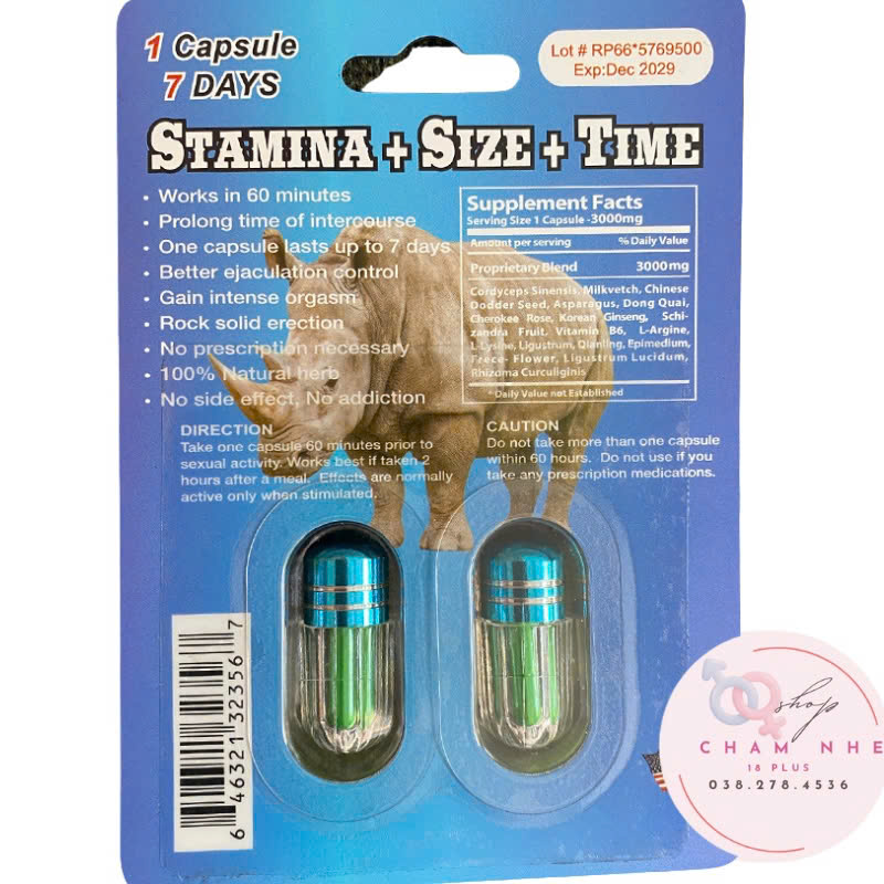 Rhino Blue Super Long Lasting Hỗ Trợ Cứng Cực Đại Và Lâu Ra ( Đô Mạnh – Chính Hãng ) 2