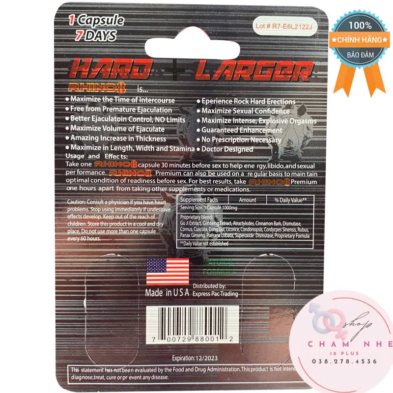 Viên uống Rhino Blue tăng cường sinh lý nam giới mạnh mẽ ( Đô Mạnh ) 3