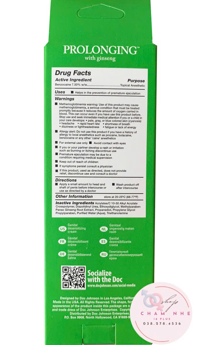 Gel bôi giúp nam giới yêu lâu mà không lo xuất sớm Doc Johnson Prolonging Delay Cream 3