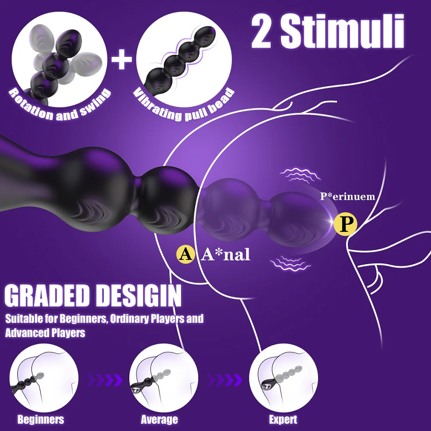 Dụng cụ kích hậu môn rung 10 chế độ rung ngoáy thiết kế tay móc chắc chắn  2