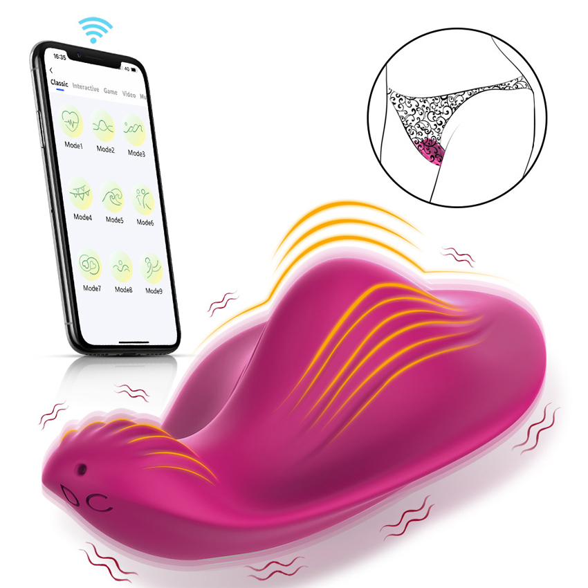 Chip rung mini điều khiển từ xa qua APP – Alwup Rose Dildos Sex Machine